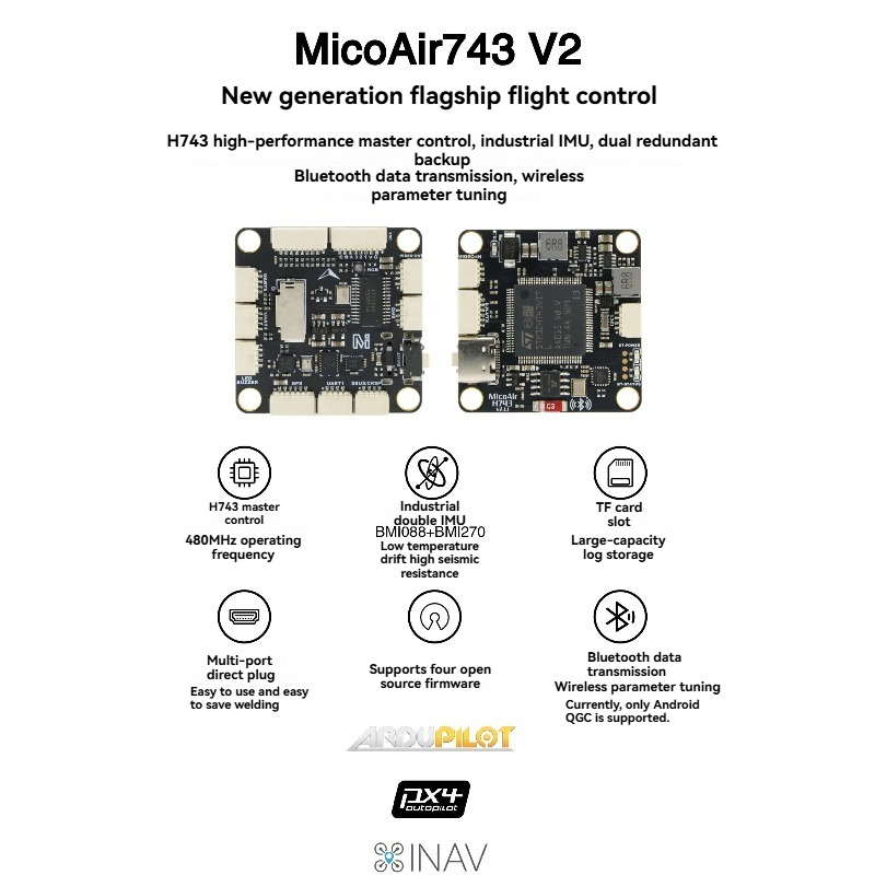 MicoAir743 V2 비행 컨트롤러 듀얼 IMU 블 - Drone Gimbal Controller 리뷰 및 가격